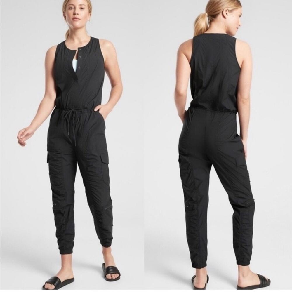 Athleta Canopy Parachute Romper Jumpsuit in Black - Size 2